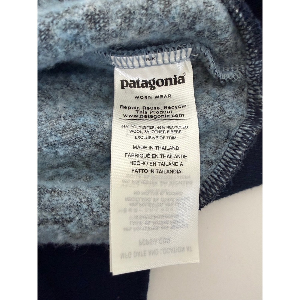 Patagonia Sweater Women's Small Wool Blend Woolyester Quarter Zip Blue Gorpcore - Picture 8 of 12
